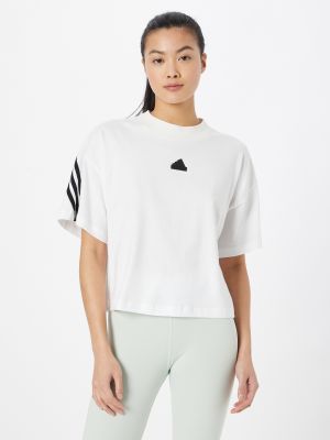 T-shirt à rayures large Adidas Sportswear blanc