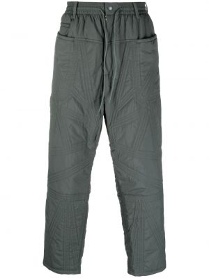 Pikowane proste spodnie Y-3 zielone