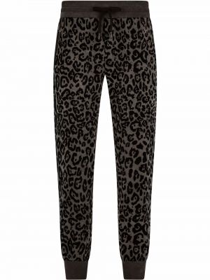 Pantalones de chándal con estampado leopardo Dolce & Gabbana gris