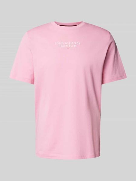 Koszulka z nadrukiem Jack & Jones Premium różowa