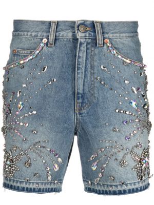 Křišťálové džínové šortky Gucci