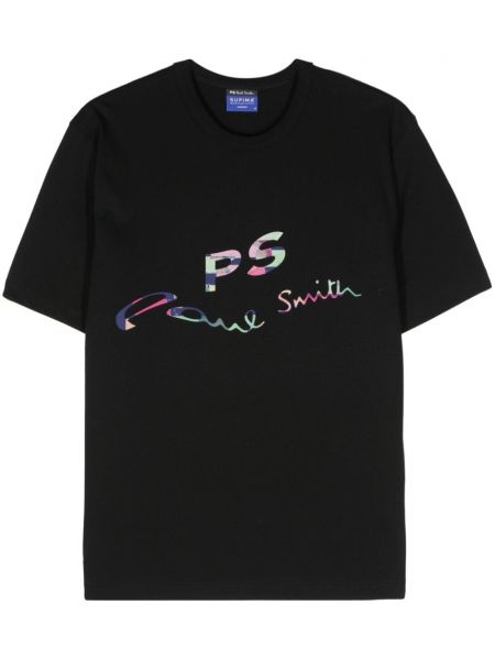 T-shirt en coton à imprimé Ps Paul Smith noir