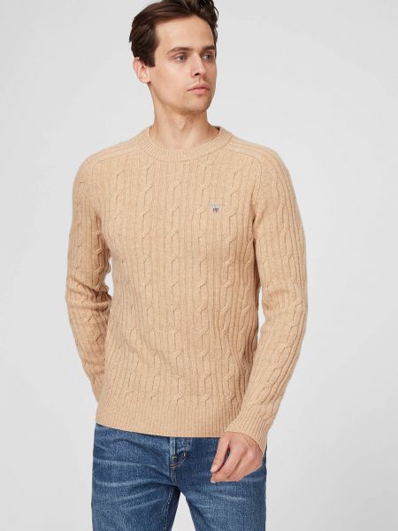 Шерстяной пуловер Gant бежевый