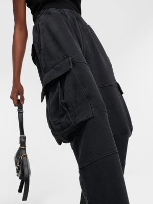 Pantaloni cargo din bumbac din jerseu Givenchy negru