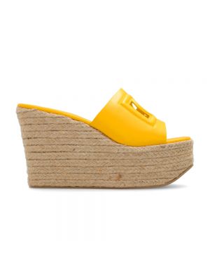 Chaussures de ville en cuir à talons compensés Dolce & Gabbana jaune