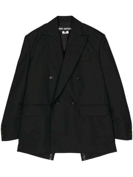 Volneni blazer z draperijo Junya Watanabe črna