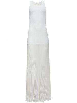 Плисирана макси рокля Khaite бяло