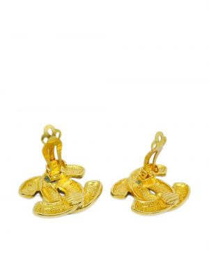 Ohrring mit plisseefalten Chanel Pre-owned gold