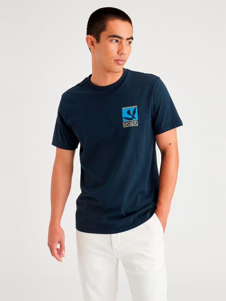 Camiseta slim fit manga corta de cuello redondo Dockers azul