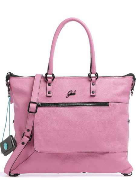Кожаная сумка Gabs розовая