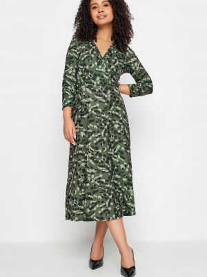 Платье на запах с принтом с животным принтом M&co зеленый