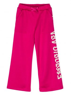 Printti leveät housut tytöille Emporio Armani Kids pinkki