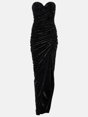 Zamatové dlouhé šaty Alexandre Vauthier čierna