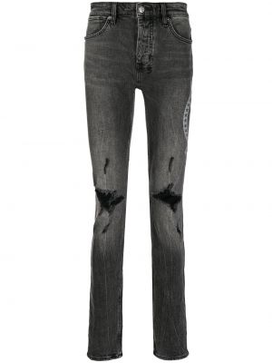 Jeans skinny slim à imprimé Ksubi noir