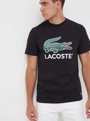 Bavlněné tričko s potiskem Lacoste