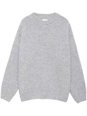 Chunky sveter s okrúhlym výstrihom Anine Bing sivá