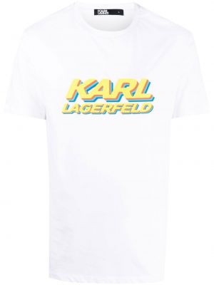 Tričko s potiskem Karl Lagerfeld bílé
