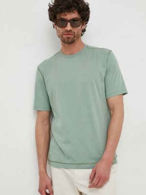 Памучна тениска с дълъг ръкав Sisley зелено