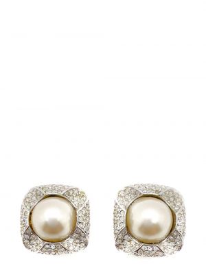 Boucles d'oreilles en cristal Jennifer Gibson Jewellery blanc