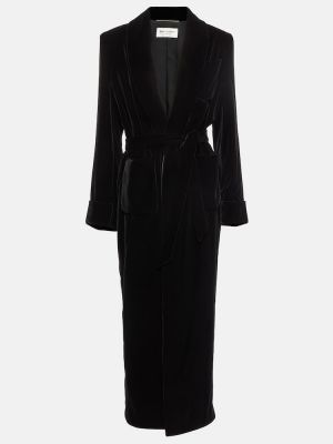 Sametový kabát Saint Laurent černý