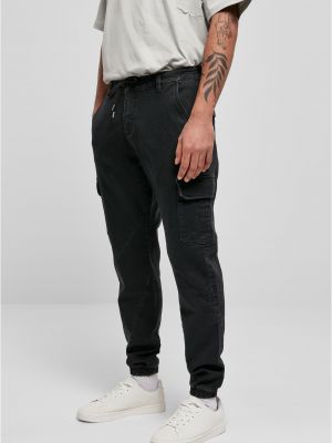 Pletené pletené cargo kalhoty Uc Men černé