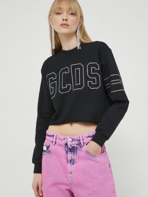 Бавовняний светр з аплікацією Gcds чорний