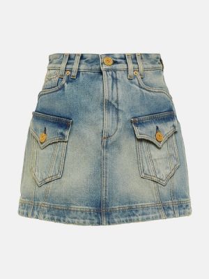 Spódnica jeansowa Balmain niebieska