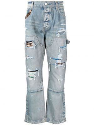 Rippet cargo jeans Amiri blå