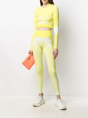 Top con estampado con estampado abstracto Adidas By Stella Mccartney amarillo