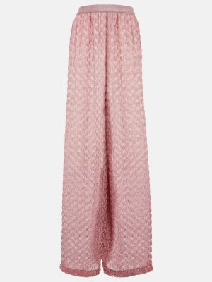 Pantaloni transparente cu croială lejeră Missoni Mare roz