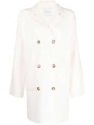 Pletený kabát s výšivkou Ermanno Firenze bílý