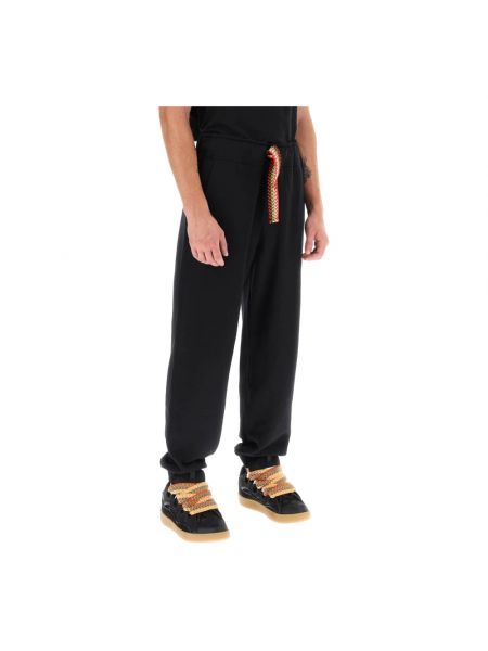 Pantalones de chándal de algodón de encaje Lanvin negro