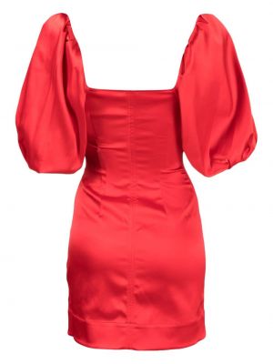 Saténové koktejlové šaty Ganni červené