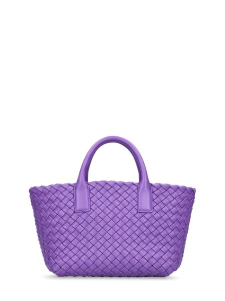 Lær shoppingbag Bottega Veneta lilla