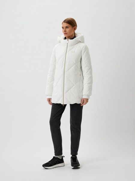 Утепленная демисезонная куртка Ea7 белая