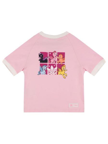 Stripete bomull t-skjorte for jenter Adidas Originals rosa