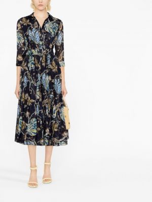 Midi šaty s potiskem s paisley potiskem Samantha Sung modré