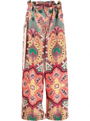 Trykt floral silke bukser 7/8 Etro rosa