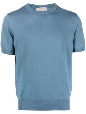 Тениска с кръгло деколте Canali синьо