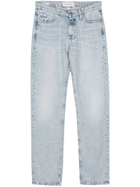 Matala vyötärö straight leg-farkut Calvin Klein Jeans sininen