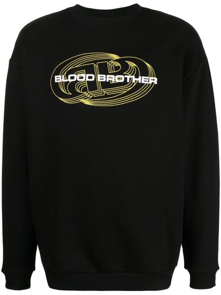 Trykt bomull sweatshirt Blood Brother svart