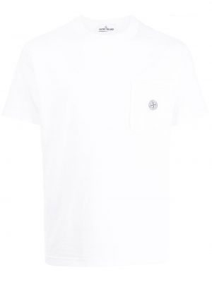 Camiseta con estampado Stone Island blanco