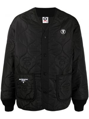 Trykt knappen opp vattert jakke Aape By *a Bathing Ape® svart