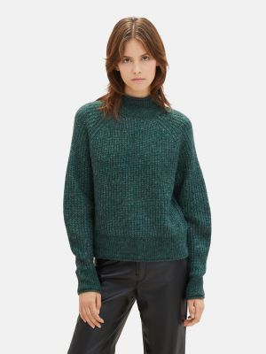 Пуловер Tom Tailor Denim зелено