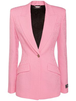 Volnena jakna iz žakarda Versace roza