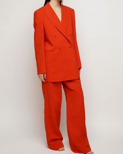 Pantaloni cu talie înaltă din viscoză Stella Mccartney roșu