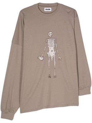 T-shirt en coton à imprimé Magliano marron