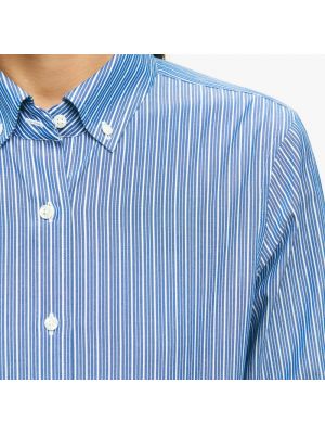 Blusa con botones de algodón de plumas Brooks Brothers azul