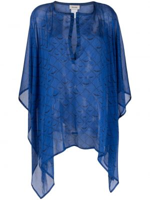 Tunică de mătase cu imagine Zadig&voltaire albastru