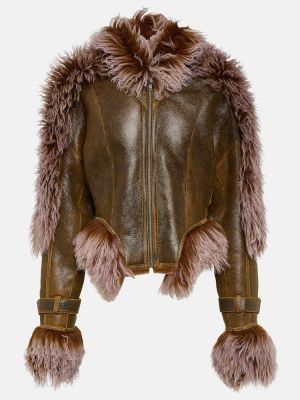 Usnjena jakna Jean Paul Gaultier rjava